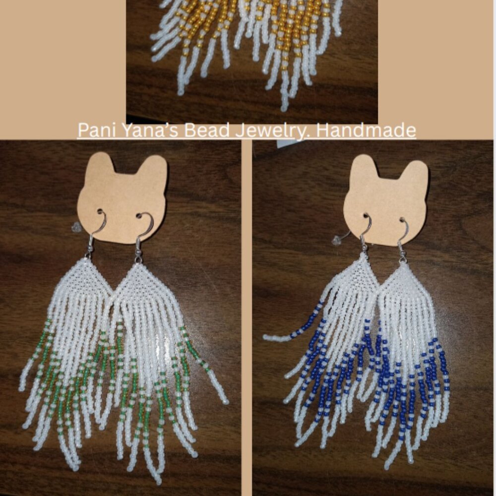 💙 Handmade Beaded Earrings  💙